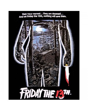 OFFICIAL FRIDAY THE 13th JASON MOVIE POSTER BLACK T-SHIRT