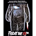 OFFICIAL FRIDAY THE 13th JASON MOVIE POSTER BLACK T-SHIRT