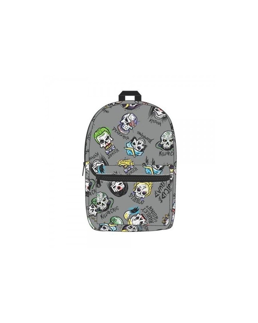 OFFICIAL SUICIDE SQUAD CHARACTER ICONS GREY BACKPACK