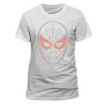 OFFICIAL MARVEL COMICS SPIDER-MAN 3D STYLED MASK PRINT WHITE T-SHIRT