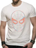 OFFICIAL MARVEL COMICS SPIDER-MAN 3D STYLED MASK PRINT WHITE T-SHIRT