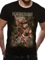 OFFICIAL DC COMICS JUSTICE LEAGUE DEATHSTROKE & HARLEY QUINN BLACK T-SHIRT