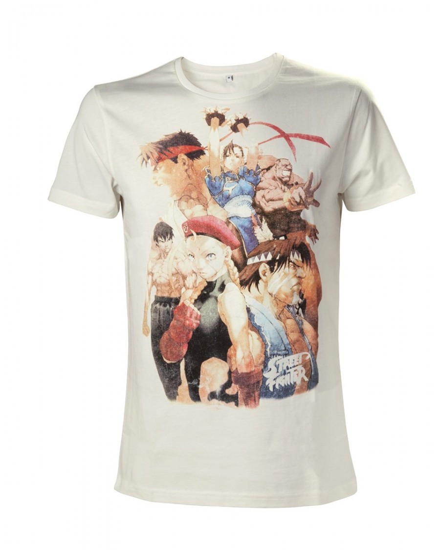 OFFICIAL STREET FIGHTER V - CHARACTERS COLLAGE CREAM T-SHIRT