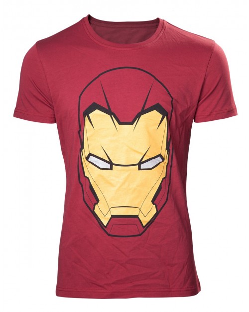 OFFICIAL MARVEL COMICS IRON MAN LARGE MASK RED T-SHIRT