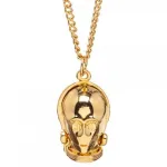 OFFICIAL STAR WARS C-3PO MASK BLACK PENDANT ON NECKLACE