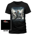 OFFICIAL GEARS OF WAR 4 COVER PRINT BLACK T-SHIRT