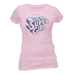 OFFICIAL DC COMICS SUPERGIRL PINK FITTED T-SHIRT