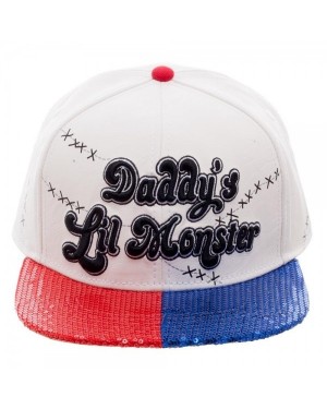 OFFICIAL SUICIDE SQUAD - DADDY'S LIL MONSTER SNAPBACK CAP WITH COLOURED SEQUIN VISOR