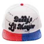 OFFICIAL SUICIDE SQUAD - DADDY'S LIL MONSTER SNAPBACK CAP WITH COLOURED SEQUIN VISOR