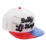 OFFICIAL SUICIDE SQUAD - DADDY'S LIL MONSTER SNAPBACK CAP WITH COLOURED SEQUIN VISOR