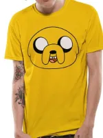 OFFICIAL ADVENTURE TIME JAKE FACE YELLOW T-SHIRT