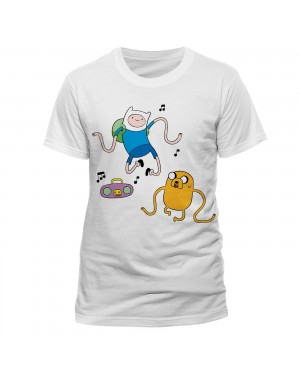 OFFICIAL ADVENTURE TIME - FINN AND JAKE RADIO WHITE T-SHIRT