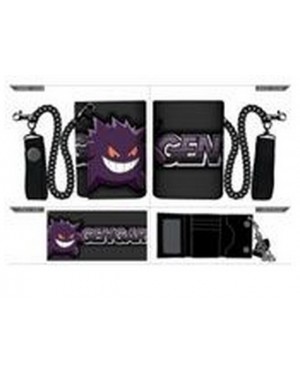 OFFICIAL POKEMON GENGAR TRIFOLD WALLET WITH CHAIN