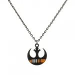 OFFICIAL STAR WARS BLACK SQUADRON REBEL ALLIANCE SYMBOL PENDANT ON NECKLACE