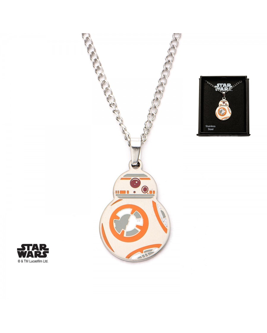 STAR WARS BB-8 DROID CUT OUT PENDANT ON CHAIN NECKLACE