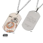 STAR WARS BB-8 DROID DOG TAG PENDANT ON CHAIN NECKLACE