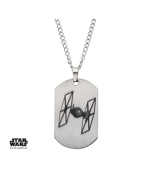 STAR WARS TIE FIGHTER DOG TAG PENDANT ON CHAIN NECKLACE