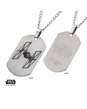 STAR WARS TIE FIGHTER DOG TAG PENDANT ON CHAIN NECKLACE