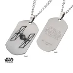 STAR WARS TIE FIGHTER DOG TAG PENDANT ON CHAIN NECKLACE