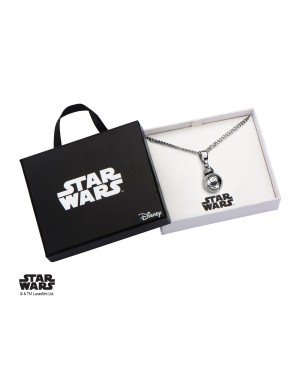 STAR WARS BB-8 HALF 3D STAINLESS STEEL PENDANT ON CHAIN NECKLACE