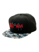 OFFICIAL DC COMICS BATMAN RETRO SYMBOL SNAPBACK CAP WITH PRINTED VISOR