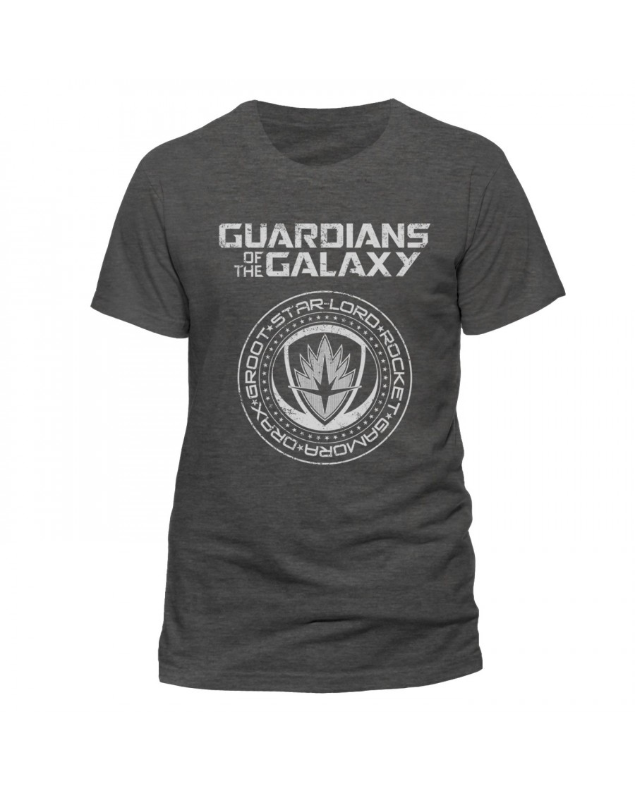 OFFICIAL GUARDIANS OF THE GALAXY - CREST SYMBOL GREY T-SHIRT