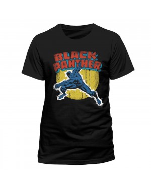 OFFICIAL MARVEL COMICS - BLACK PANTHER COMIC STYLED BLACK T-SHIRT