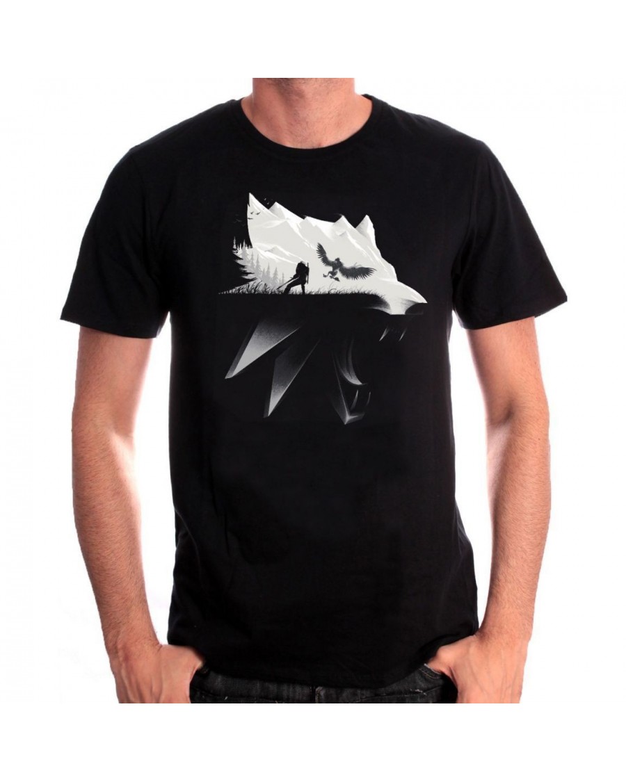 OFFICIAL WITCHER 3: WILD HUNT WOLF SILHOUETTE BLACK T-SHIRT