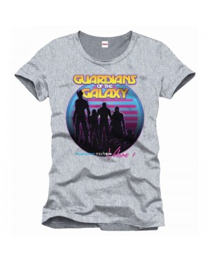 OFFICIAL MARVEL COMICS GUARDIANS OF THE GALAXY SILHOUETTE 'AWESOME MIXTAPE VOL 1' GREY T-SHIRT