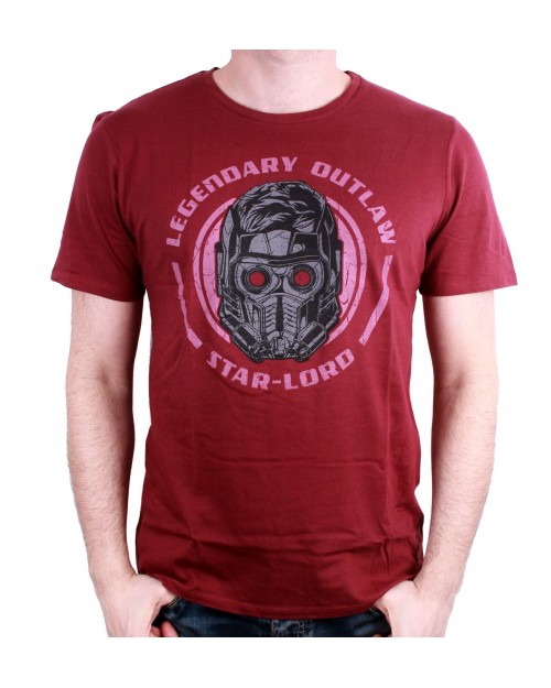 OFFICIAL MARVEL COMICS GUARDIANS OF THE GALAXY STAR-LORD 'LEGENDARY OUTLAW' MAROON T-SHIRT