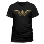 OFFICIAL DC COMICS WONDER WOMAN MOVIE LOGO/ SYMBOL BLACK T-SHIRT