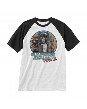 OFFICIAL GUARDIANS OF THE GALAXY VOL. 2 - RETRO STAR LORD, ROCKET & GROOT WHITE T-SHIRT