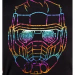 OFFICIAL GUARDIANS OF THE GALAXY VOL. 2 - STAR LORD FACE/ MASK RAINBOW FOIL PRINT FITTED T-SHIRT