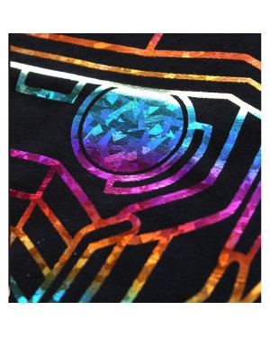 OFFICIAL GUARDIANS OF THE GALAXY VOL. 2 - STAR LORD FACE/ MASK RAINBOW FOIL PRINT FITTED T-SHIRT