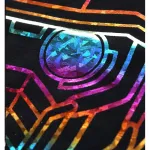 OFFICIAL GUARDIANS OF THE GALAXY VOL. 2 - STAR LORD FACE/ MASK RAINBOW FOIL PRINT FITTED T-SHIRT