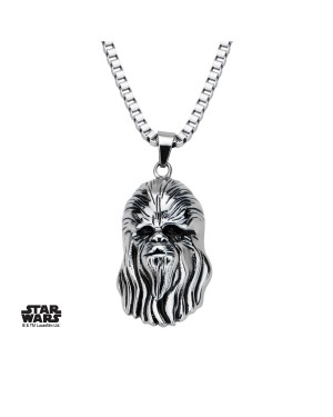 STAR WARS CHEWBACCA HEAD 3D PENDANT ON CHAIN NECKLACE