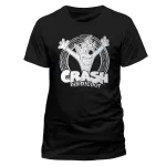 OFFICIAL CRASH BANDICOOT LOGO WHITE PRINT BLACK T-SHIRT