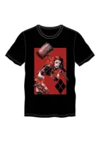 OFFICIAL DC COMICS - HARLEY QUINN HAMMER CARTOON BLACK T-SHIRT