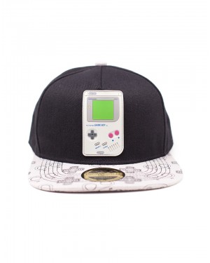 OFFICIAL NINTENDO'S RUBBER GAME BOY PATCH BLACK SNAPBACK CAP WITH PRINTED VISOR