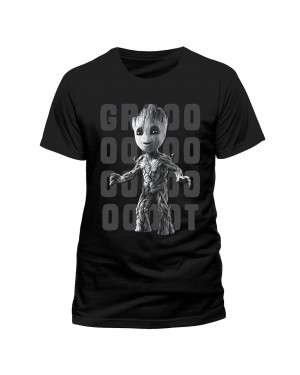 OFFICIAL GUARDIANS OF THE GALAXY 2 - GROOT PHOTO BLACK T-SHIRT