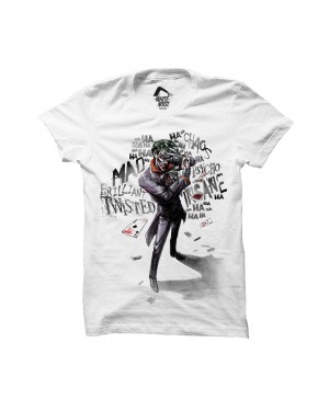 OFFICIAL DC COMICS - THE JOKER TWISTED, MAD, BRILLIANT WHITE T-SHIRT