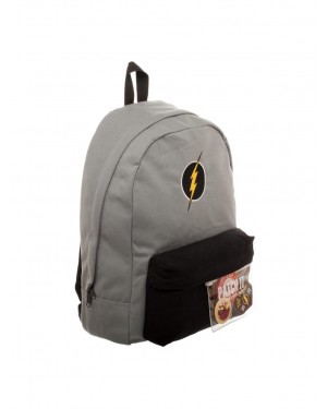 OFFICIAL DC COMICS - THE FLASH SYMBOL - PATCH & PIN IT YOURSELF GREY BACKPACK