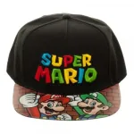 OFFICIAL NINTENDO - SUPER MARIO BRO'S SYMBOL BLACK VELCRO CAP WITH PRINTED VISOR