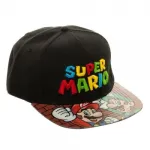 OFFICIAL NINTENDO - SUPER MARIO BRO'S SYMBOL BLACK VELCRO CAP WITH PRINTED VISOR