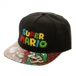 OFFICIAL NINTENDO - SUPER MARIO BRO'S SYMBOL BLACK VELCRO CAP WITH PRINTED VISOR