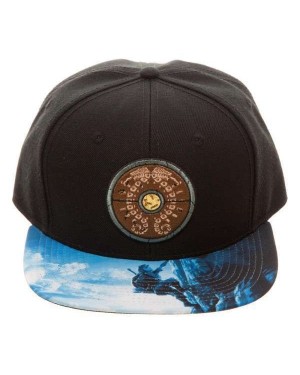 OFFICIAL NINTENDO - THE LEGEND OF ZELDA: BREATH OF THE WILD SHIELD BLACK SNAPBACK CAP WITH PRINTED VISOR