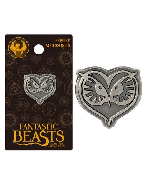 OFFICIAL FANTASTIC BEASTS AND WHERE TO FIND THEM - OWL GREY LAPEL BADGE