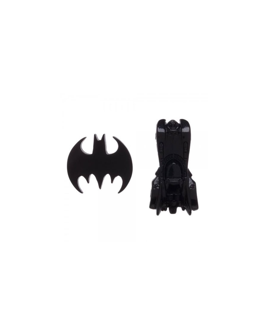 OFFICIAL DC COMICS BATMAN - BAT SYMBOL AND BATMOBILE BLACK PIN BADGES