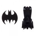 OFFICIAL DC COMICS BATMAN - BAT SYMBOL AND BATMOBILE BLACK PIN BADGES