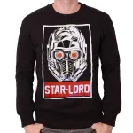 OFFICIAL MARVEL - GUARDIANS OF THE GALAXY - STAR LORD OBEY STYLED BLACK CREWNECK SWEATER JUMPER